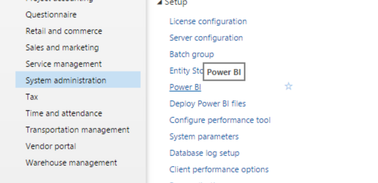 System administration menu option in dynamics ax7 (Dynamics 365 for Operations)